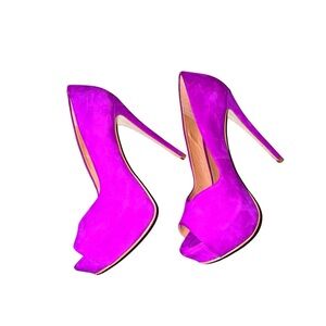 Elegant Women's Purple Peep-Toe Heels